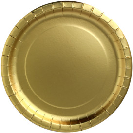 Assiette ronde Carton "Party Shiny" Or Ø290mm (6 Unités)