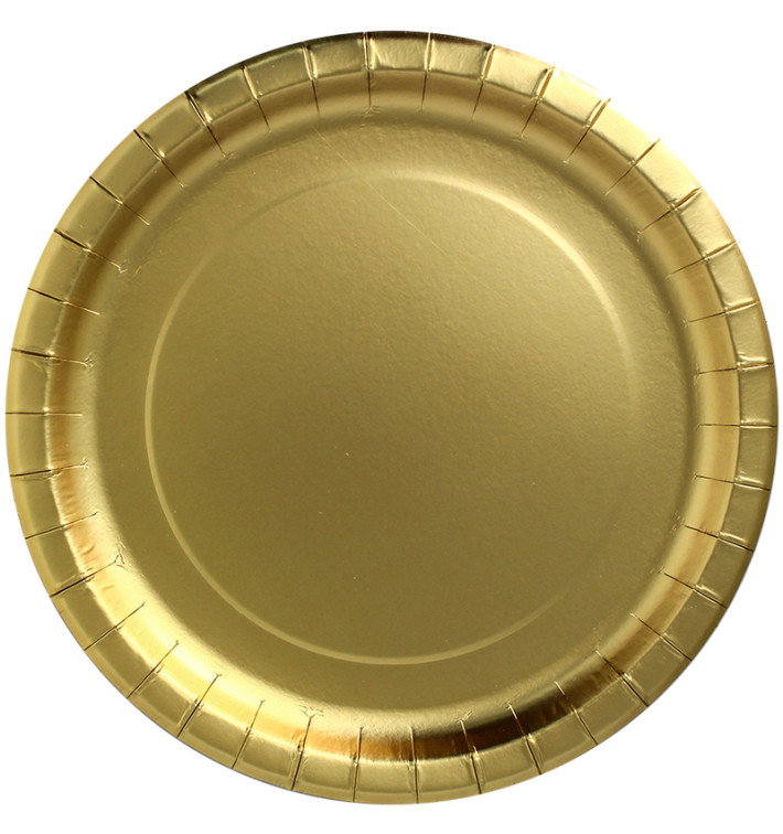 Assiette ronde Carton "Party Shiny" Or Ø290mm (6 Unités)