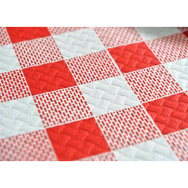 Nappe en papier 1,2x1,2m "Carrés Rouges" 40g (400 Unités)