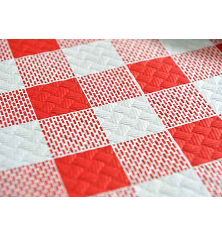 Nappe en papier 1,2x1,2m "Carrés Rouges" 40g (400 Unités)