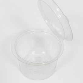 Pot Rond avec charnière APET Transparent 80ml Ø70mm (50 Utés)