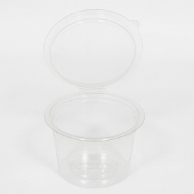 Pot Rond avec charnière APET Transparent 80ml Ø70mm (50 Utés)