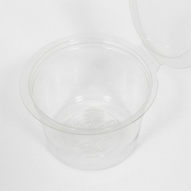 Pot Rond avec charnière APET Transparent 80ml Ø70mm (50 Utés)