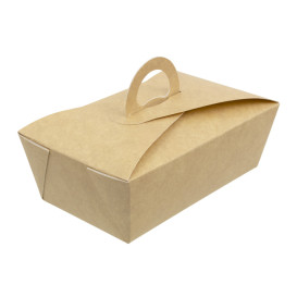 Boîte Kraft avec poignées "Gourmet Bag" 16x9,5x6cm (200 Utés)