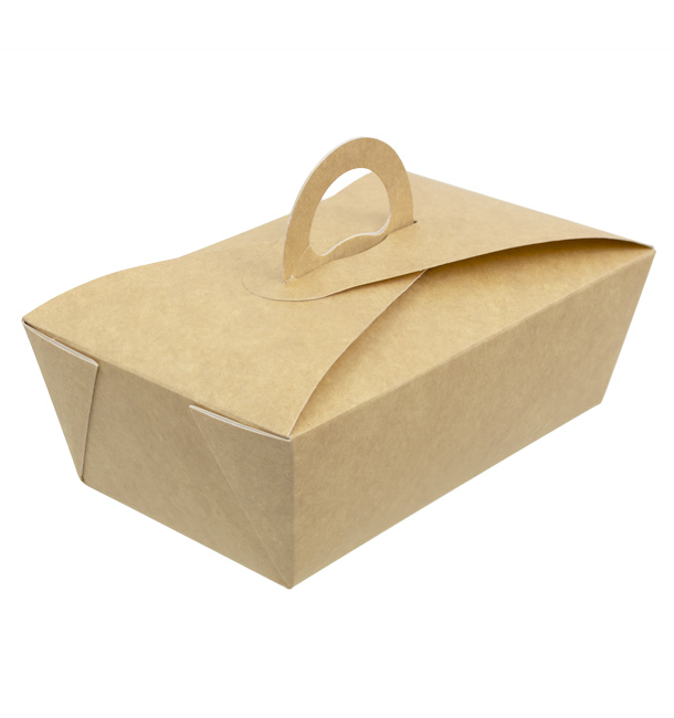 Boîte Kraft avec poignées "Gourmet Bag" 16x9,5x6cm (200 Utés)