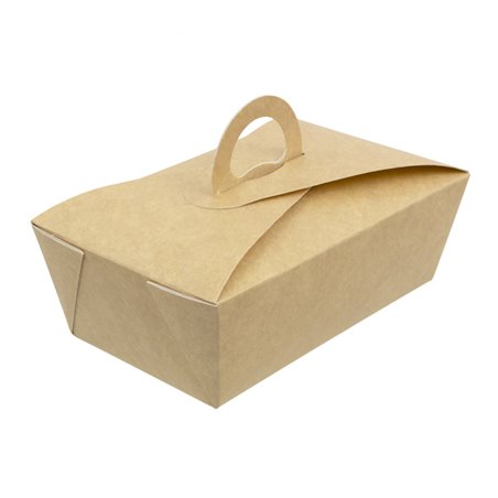 Boîte Kraft avec poignées "Gourmet Bag" 16x9,5x6cm (200 Utés)