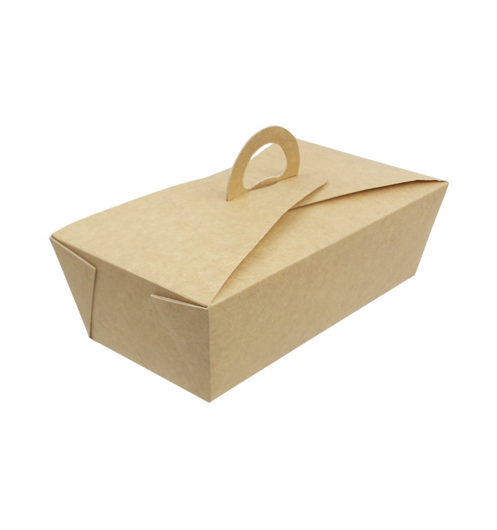 Boîte Kraft avec poignées "Gourmet Bag" 20x10x7cm (20 Utés)