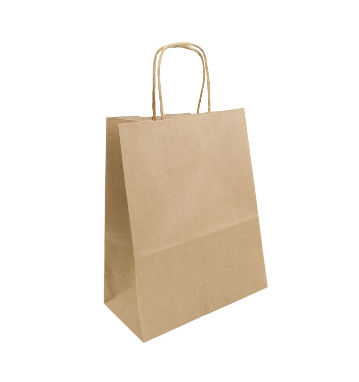 Sac en Papier Kraft Marron avec Anses 100g 22+11x27cm (25 Utés) Sac en Papier Kraft Marron avec Anses 100g 22+11x27cm (25 Utés)
