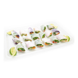 Plateau Plastique RPET Transparent 46x30cm (10 Utés)