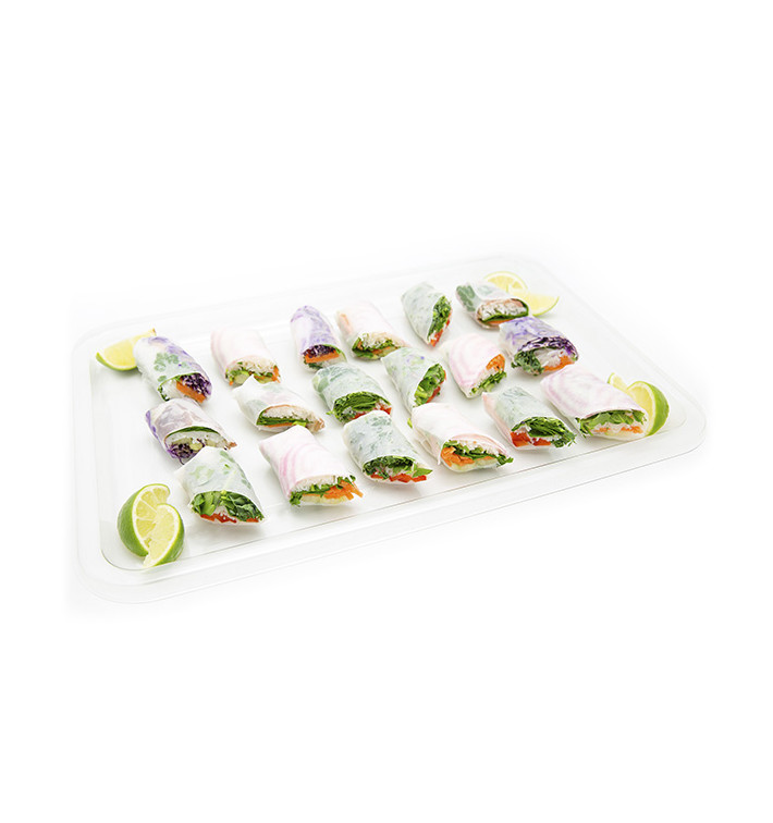 Plateau Plastique RPET Transparent 46x30cm (50 Utés) Plateau Plastique RPET Transparent 46x30cm (50 Utés)