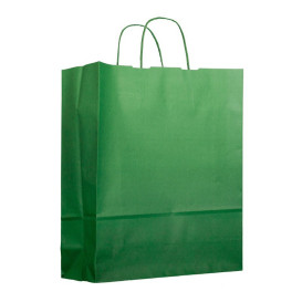 Sac en Papier Vert avec Anses 100g 25+11x31cm (25 Utés)
