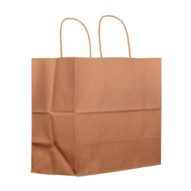 Sac en Papier Kraft Marron avec Anses 80g 30+18x29cm (25 Utés)