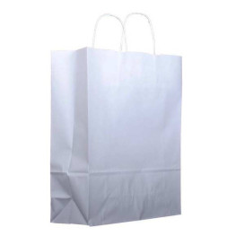 Sac en papier Blanc avec Anses KRAFT 100g 25+11x31cm (200 Utés)