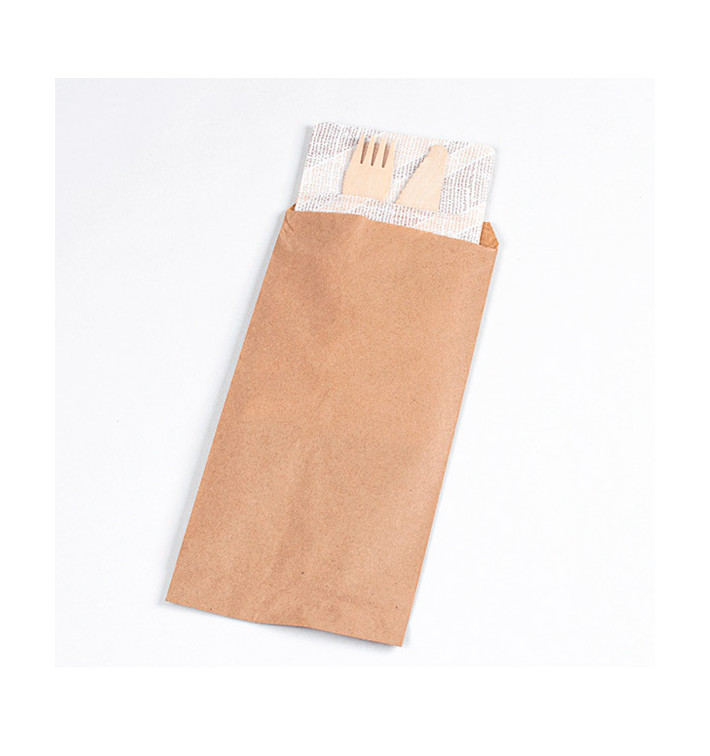 Enveloppe Porte-Couverts Kraft 11x24cm (125 Utés) Enveloppe Porte-Couverts Kraft 11x24cm (125 Utés)