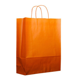 Sac en Papier Orange avec Anses 100g 25+11x31cm (200 Utés)