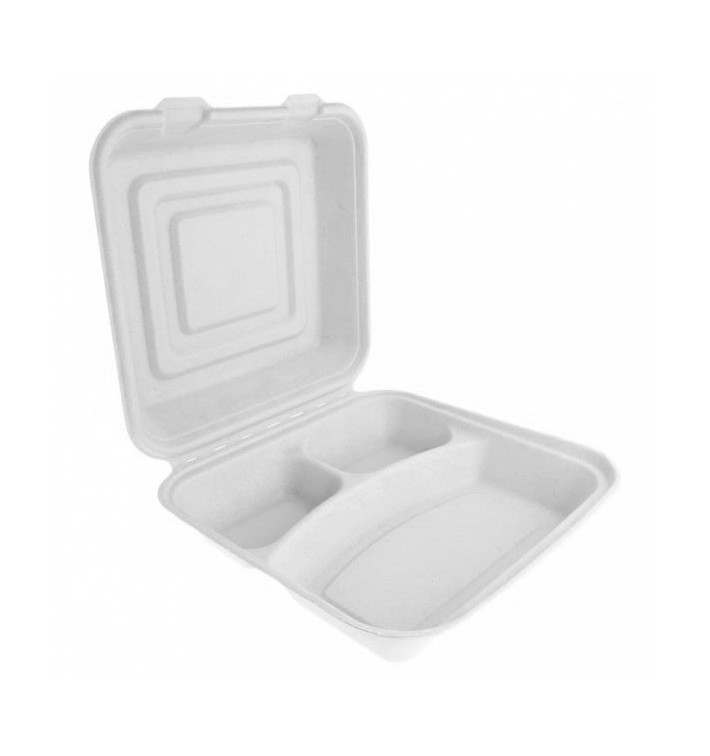 Boîte Bio en Canne à Sucre Blanc 3C 24x23x7,6cm (50 Utés) Boîte Bio en Canne à Sucre Blanc 3C 24x23x7,6cm (50 Utés)