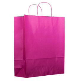 Sac en Papier Fuchsia avec Anses 100g 25+11x31 cm (25 Utés)