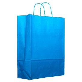 Sac en Papier Turquoise avec Anses 80g 26+14x32 cm (200 Utés)