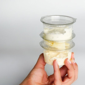 Pot Rond avec charnière APET Transparent 80ml Ø70mm (50 Utés)