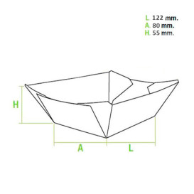 Barquette Carton 525ml 12,1x8,1x5,5cm (25 Unités)