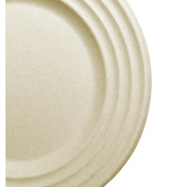 Assiette Canne à Sucre Premium Wave Naturel Ø26cm (400 Unités)