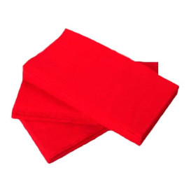 Serviette Papier Molletonnée 1/8 40X40 Rouge  (50 Unités)