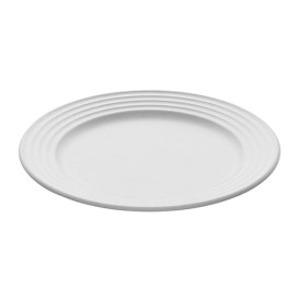 Assiette Canne à Sucre Premium Wave Blanc Ø23cm (50 Unités)