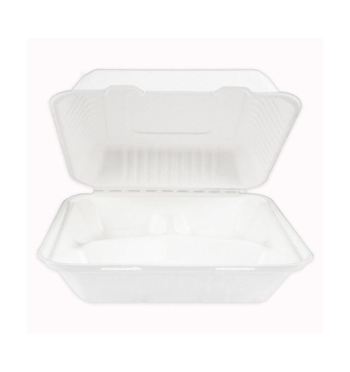 Emballage Canne à Sucre avec PLA Blanc 3C 23x23x7,5cm (200 Utés) Emballage Canne à Sucre avec PLA Blanc 3C 23x23x7,5cm (200 Utés)