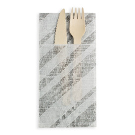 Serviette Kangourou en Papier Barlovento Noir 40x40cm (960 Unités)