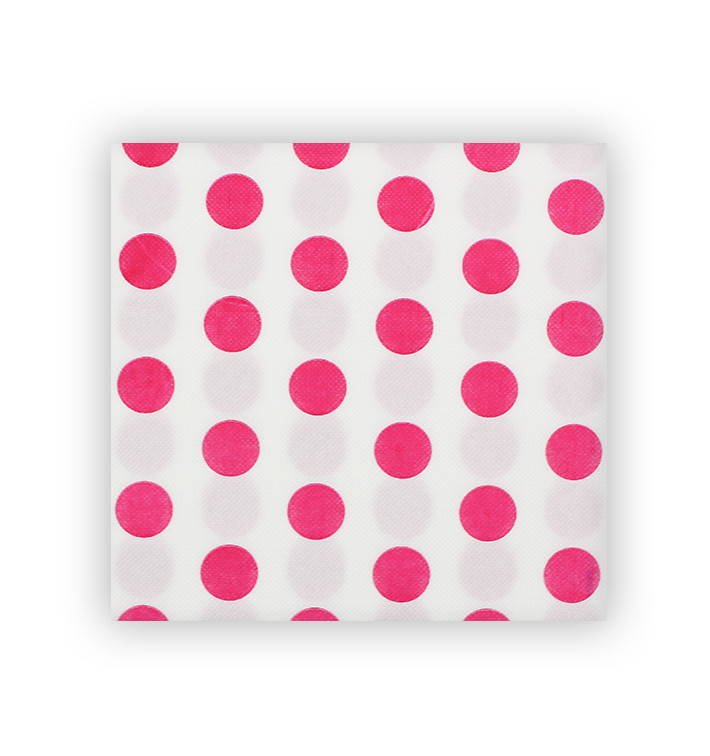 Serviette Papier molletonnée "Pois Fuchsia" 40x40cm (600 Utés) Serviette Papier molletonnée "Pois Fuchsia" 40x40cm (600 Utés)