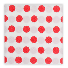 Serviette Papier molletonnée "Pois Rouge" 40x40cm (50 Utés)