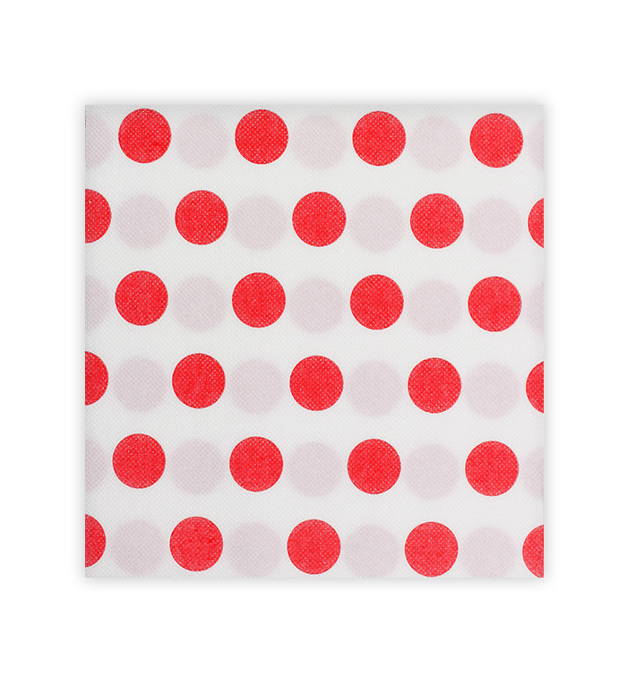 Serviette Papier molletonnée "Pois Rouge" 40x40cm (50 Utés) Serviette Papier molletonnée "Pois Rouge" 40x40cm (50 Utés)