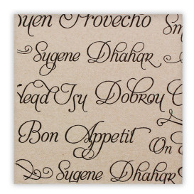 Serviette Papier molletonnée "Bon Appetit" Kraft 40x40cm (50 Utés)