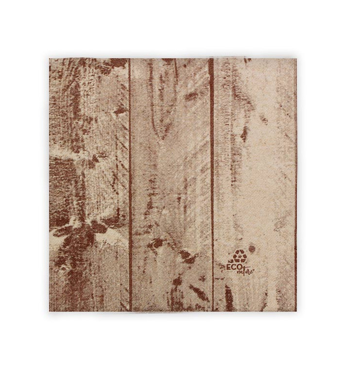 Serviette Papier molletonnée "Bois" Kraft 40x40cm (50 Utés) Serviette Papier molletonnée "Bois" Kraft 40x40cm (50 Utés)