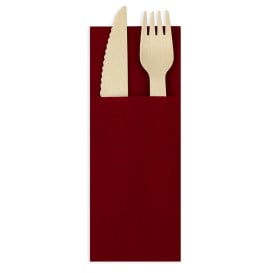 Serviette Kangourou en Papier Bordeaux 30x40cm (30 Unités)