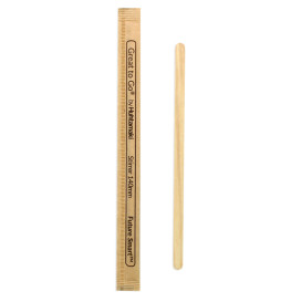 Agitateur en Bois Naturel pour Café Emballé 14cm (1000 Utés)