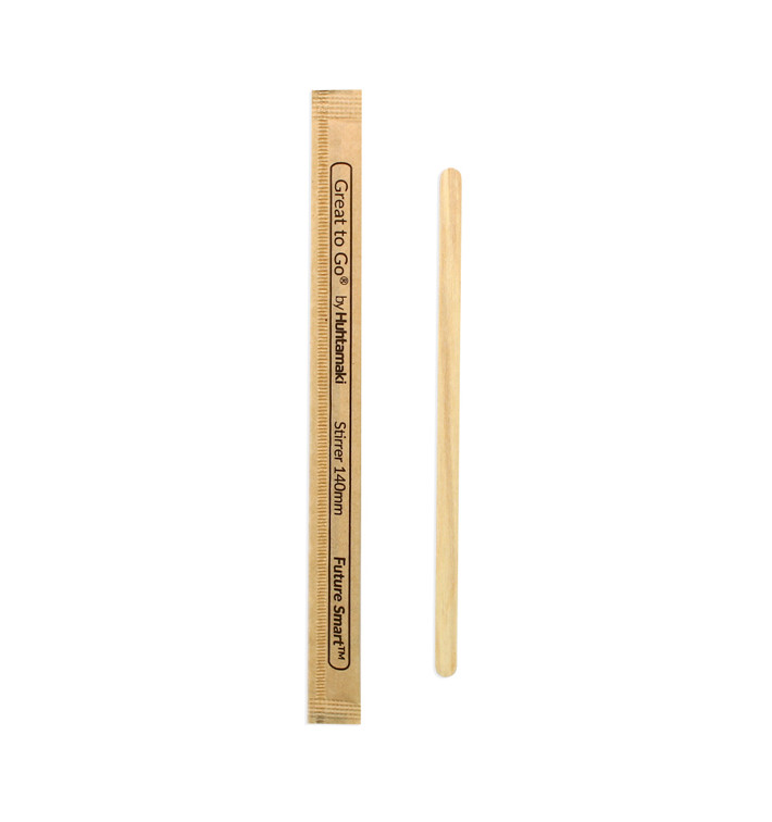 Agitateur en Bois Naturel pour Café Emballé 14cm (1000 Utés) Agitateur en Bois Naturel pour Café Emballé 14cm (1000 Utés)