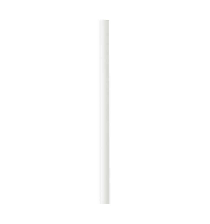 Paille Droite Papier Blanc Ø6mm 14,5cm (3000 Utés) Paille Droite Papier Blanc Ø6mm 14,5cm (3000 Utés)