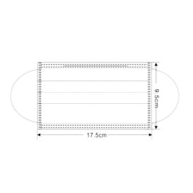 Masque Chirurgical avec élastiques 3 Plis Type I Bleu (50 Utés)