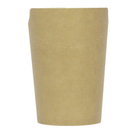 Gobelet Carton Ingraissable Effet Kraft avec Rabat 14Oz/420ml (50 Utés)