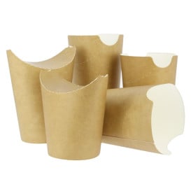 Gobelet Carton Ingraissable Effet Kraft avec Rabat 14Oz/420ml (50 Utés)