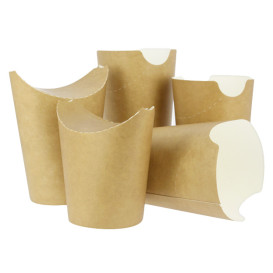 Gobelet Carton Ingraissable Effet Kraft avec Rabat 14Oz/420ml (1000 Utés)