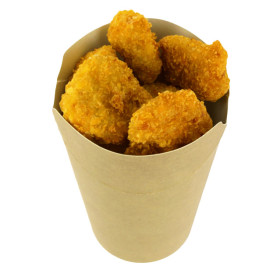 Gobelet Carton Ingraissable Effet Kraft avec Rabat 14Oz/420ml (1000 Utés)