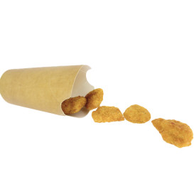 Gobelet Carton Ingraissable Effet Kraft avec Rabat 14Oz/420ml (50 Utés)