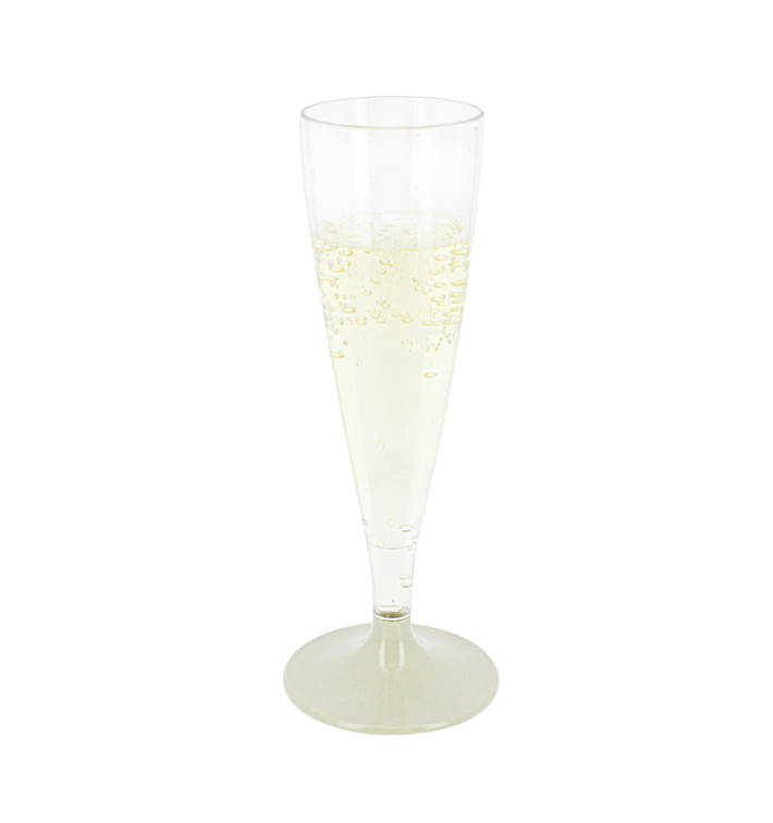Flûte Champagne Plastique Pied Beige 140ml 2P (400 Utés) Flûte Champagne Plastique Pied Beige 140ml 2P (400 Utés)