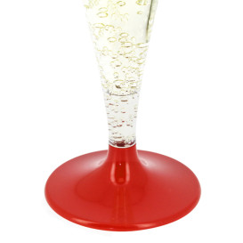 Flûte Champagne Plastique Pied Rouge 140ml 2P (20 Utés)