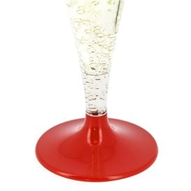 Flûte Champagne Plastique Pied Rouge 140ml 2P (400 Utés)