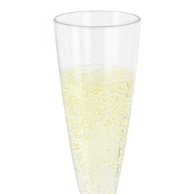 Flûte Champagne Plastique Pied Rouge 140ml 2P (20 Utés)