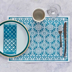 Set de Table papier 30x40cm "Alhambra" Turquoise 50g/m² (1000 Utés)