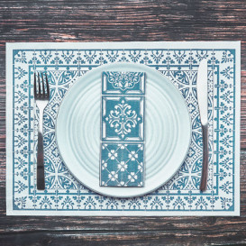 Set de Table papier 30x40cm "Alhambra" Turquoise 50g/m² (1000 Utés)